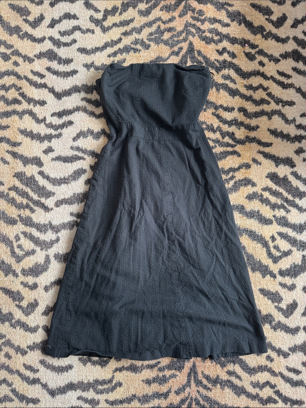 Strapless Black Midi Dress - Sleek Everyday Elegance J crew